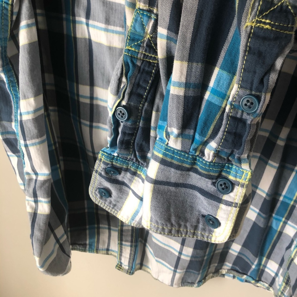 Columbia Buttondown Casual Longsleeve Blue Plaid Cotton Large - Picture 5 of 6